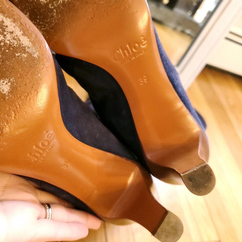 Chloé Blue Lagoon OTK Boots Suede & Leather WILL TRADE - Picture 13 of 16
